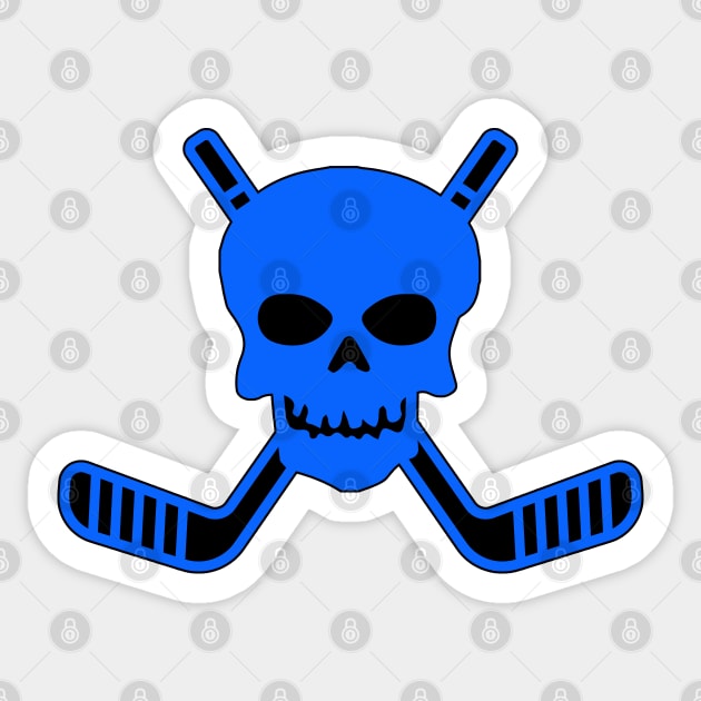 SKULL AND CROSSED HOCKEY STICKS Sticker by HOCKEYBUBBLE